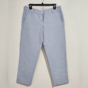 J.CREW Women's Oxford Cotton Crop Pants 100% Cotton Sz 6 Blue Preppy Y2K Casual